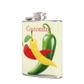 Rood Geel Groen Chili Peppers Thunder_Cove Heupfles (Links)