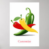 Rood Geel Groen Chili Peppers Thunder_Cove Poster (Voorkant)