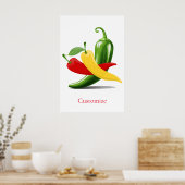 Rood Geel Groen Chili Peppers Thunder_Cove Poster (Keuken)