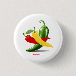 Rood Geel Groen Chili Peppers Thunder_Cove Ronde Button 3,2 Cm