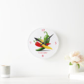 Rood Geel Groen Chili Peppers Thunder_Cove Ronde Klok (Huis)