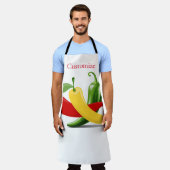 Rood Geel Groen Chili Peppers Thunder_Cove Schort (Gedragen)