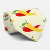 Rood Geel Groen Chili Peppers Thunder_Cove Stropdas (Opgerold)