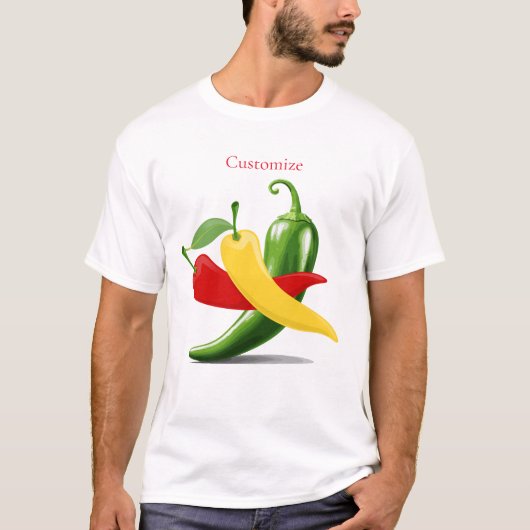 Rood Geel Groen Chili Peppers Thunder_Cove T-shirt (Voorkant)