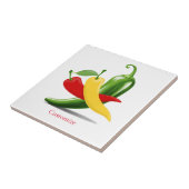 Rood Geel Groen Chili Peppers Thunder_Cove Tegeltje (Zijkant)
