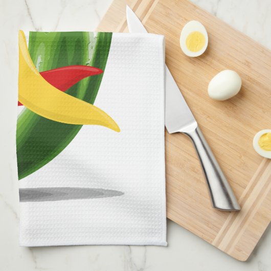 Rood Geel Groen Chili Peppers Thunder_Cove Theedoek (Quarter Fold)