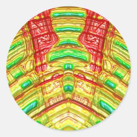 Rood Geel Groen ~ Classic Ronde Sticker (Voorkant)
