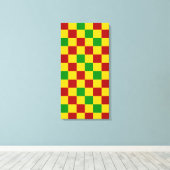 Rood Geel Groen Geruit Patroonontwerp Canvas Afdruk (Insitu (Houten vloer))