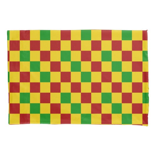 Rood Geel Groen Geruit Patroonontwerp Kussensloop (Voorkant)
