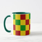 Rood Geel Groen Geruit Patroonontwerp  Mok (Links)
