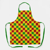 Rood Geel Groen Geruit Patroonontwerp Schort (Voorkant)