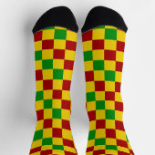 Rood Geel Groen Geruit Patroonontwerp  Sokken (Top)
