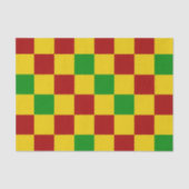 Rood Geel Groen Geruit Patroonontwerp Tissuepapier (Voorkant)