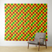Rood Geel Groen Geruit Patroonontwerp Wandkleed (In Situ (horizontaal))
