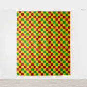 Rood Geel Groen Geruit Patroonontwerp Wandkleed (Voorkant)
