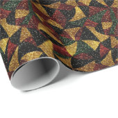 Rood Geel Groen Golven van Feestelijke Glitter Cadeaupapier (Rol Hoek)