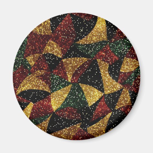 Rood Geel Groen Golven van Feestelijke Glitter Magneet (Voorkant)