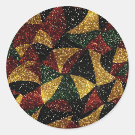 Rood Geel Groen Golven van Feestelijke Glitter Ronde Sticker