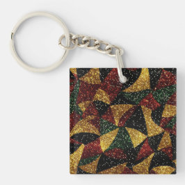 Rood Geel Groen Golven van Feestelijke Glitter Sleutelhanger