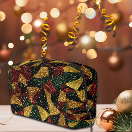 Rood Geel Groen Golven van Feestelijke Glitter Toilettasje