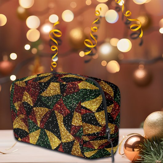 Rood Geel Groen Golven van Feestelijke Glitter Toilettasje