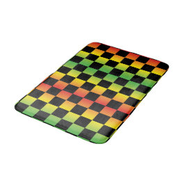 Rood Geel Groen Rasta Ombre Checkerboard Badmat