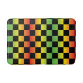 Rood Geel Groen Rasta Ombre Checkerboard Badmat (Voorkant)