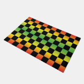 Rood Geel Groen Rasta Ombre Checkerboard Deurmat (Schuin)