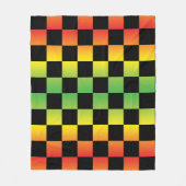 Rood Geel Groen Rasta Ombre Checkerboard Fleece Deken (Voorkant)