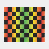 Rood Geel Groen Rasta Ombre Checkerboard Fleece Deken (Voorkant (Horizontaal))