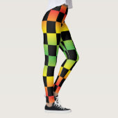 Rood Geel Groen Rasta Ombre Checkerboard Leggings (Rechts)