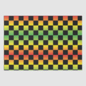 Rood Geel Groen Rasta Ombre Checkerboard Tissuepapier (Voorkant)