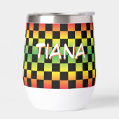 Rood geel groen Rasta ombre geruit monogram (Links)