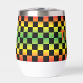 Rood geel groen Rasta ombre geruit monogram (Voorkant)