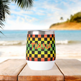 Rood geel groen Rasta ombre geruit monogram