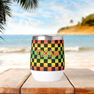 Rood geel groen Rasta ombre geruit monogram