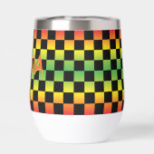 Rood geel groen Rasta ombre geruit monogram (Achterkant)