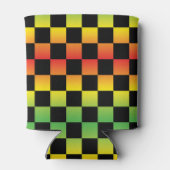 Rood geel groen Rasta ombre geruit monogram Blikjeskoeler (Achterkant)