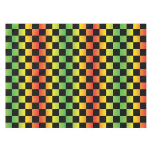Rood Geel Groen Rasta Ombre Geruit Tafelkleed