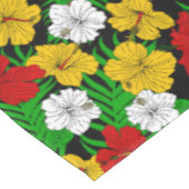 Rood Geel Groen Tropische Hibiscus Bloemen Tafelkleed (Gekanteld)