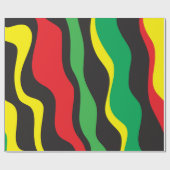 Rood Geel Groen Zwart Rasta Golf Cadeaupapier (Vlak)