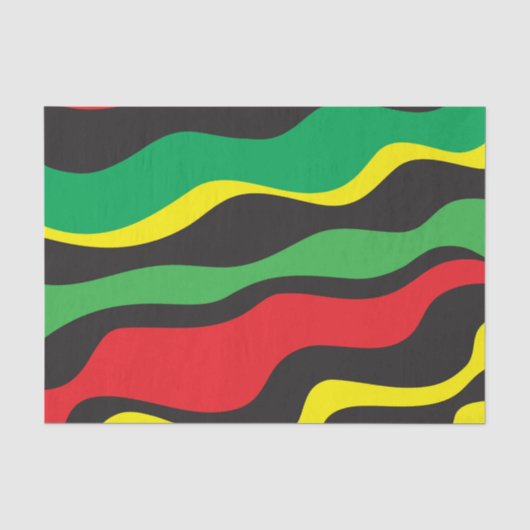 Rood Geel Groen Zwart Rasta Golf Tissuepapier (Voorkant)