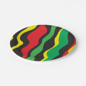 Rood Geel Groen Zwart Rasta Wave Party Papieren Bordje (Gekanteld)