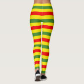 Rood Geel Groene Strepen Ontwerp Leggings (Achterkant)