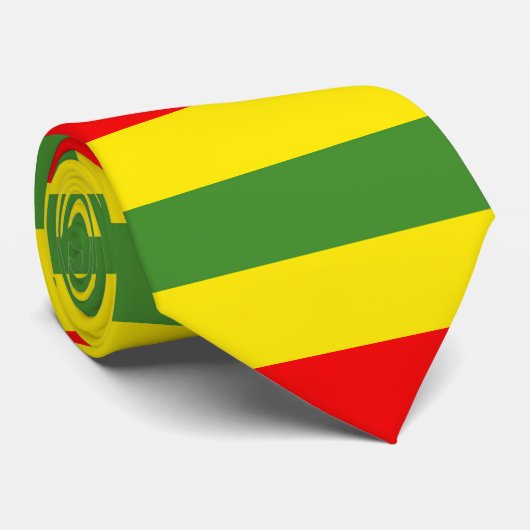 Rood Geel Groene Strepen Ontwerp Stropdas (Opgerold)