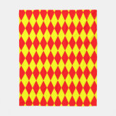 Rood Geel Harlekijn Geruit Ontwerp Fleece Deken (Voorkant)