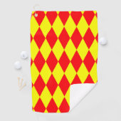 Rood Geel Harlekijn Geruit Ontwerp  Golfhanddoek (Insitu)