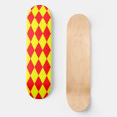 Rood Geel Harlekijn Geruit Ontwerp  Persoonlijk Skateboard (Voorkant)