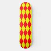Rood Geel Harlekijn Geruit Ontwerp  Persoonlijk Skateboard (Voorkant)