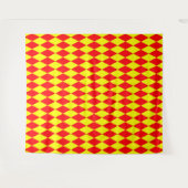 Rood Geel Harlekijn Geruit Ontwerp  Wandkleed (Voorkant (horizontaal))